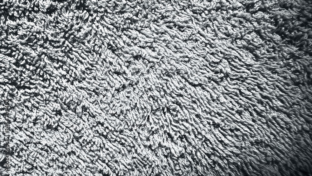 Fototapete  close-up of textured gray shaggy fabric surface for background use in web design, print templates, textile branding, and digital artwork graphics