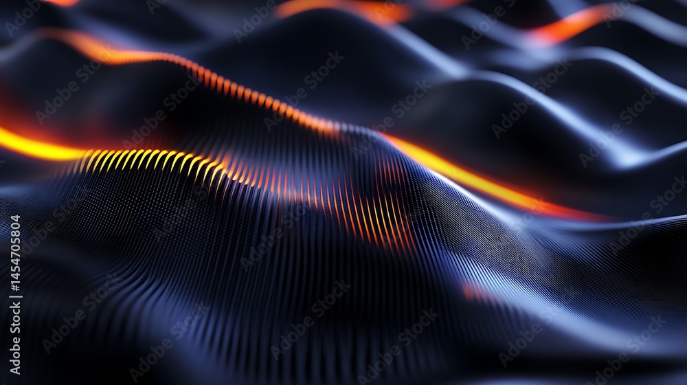Aufkleber abstract representation of flowing waves with glowing edges, creating a dynamic and immersive visual