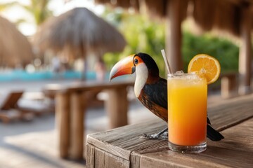 Toucan bird in tropical resort, stock photography, Animals