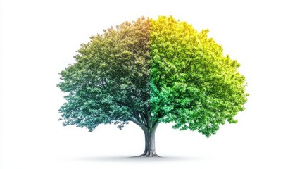 Fototapeta premium Four Seasons Tree Isolated on White Background