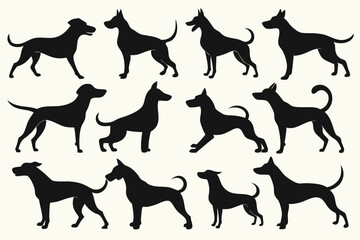 Dog Silhouette Vector Illustration – Isolated Pet Animal Design Element