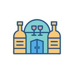 wine bottle and glass