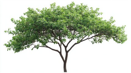 Obraz premium Isolated Green Tree with Lush Foliage on White Background