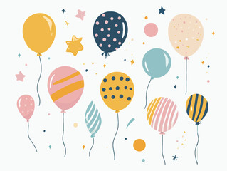 Festive Balloons Clipart – Pastel Vector Pack