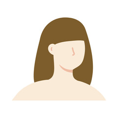 Long straight  hairstyle. Beauty, haircut, salon concepts. Flat character vector design isolated illustration.