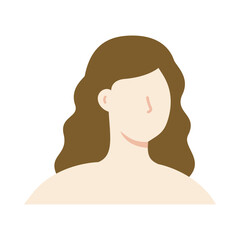 Wavy long hairstyle. Beauty, haircut, salon concepts. Flat character vector design isolated illustration.