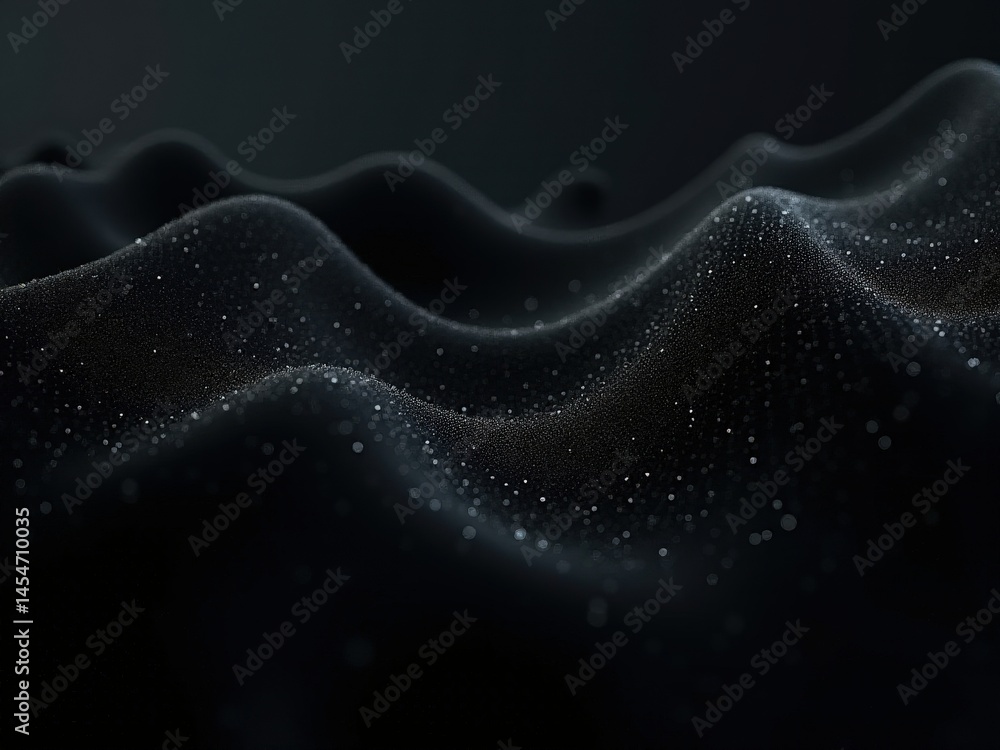 Wall mural black and white image of a wave with a lot of dust on it. the image has a moody abstract background 