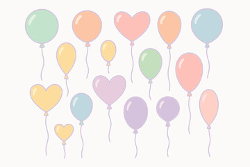 Festive Balloons Clipart – Pastel Vector Pack