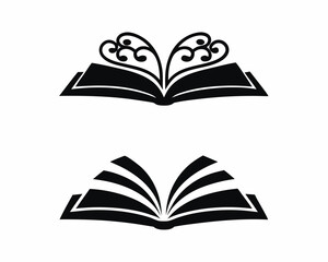 Open Book icon silhouette vector illustration