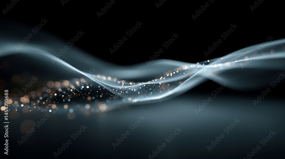 Aufkleber abstract digital wave with glowing particles, ethereal and mesmerizing visual