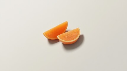 Delicious orange melon slices minimalist setting close-up photography bright environment food concept