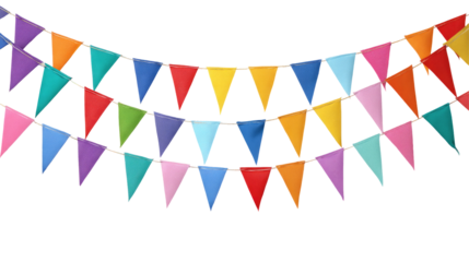 Bunting Flags Banner – Birthday or Party Decoration on transparent background