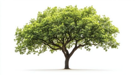 Obraz premium Isolated Lush Green Tree on White Background