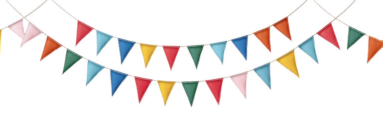 Bunting Flags Banner – Birthday or Party Decoration on transparent background
