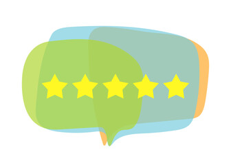 Five stars awarded for excellent service in customer review feedback