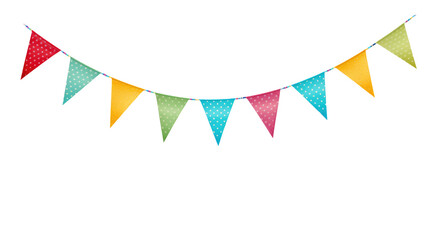 Bunting Flags Banner &ndash; Birthday or Party Decoration on transparent background