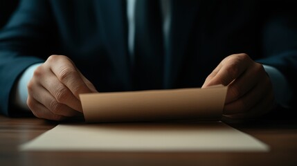 Analyzing important documents office business meeting professional setting close-up decision-making process