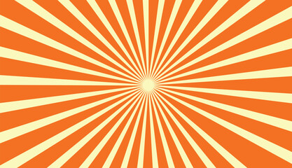 White and Orange Sunburst Pattern Background Bright Retro Radiant Design