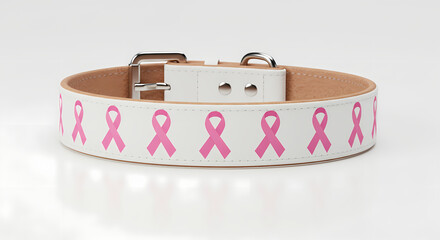 Pink Ribbon Dog Collar Support Breast Cancer Awareness