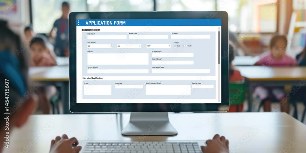 Poster online application form for brisk registration on the internet website
