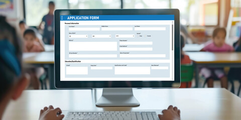 Online application form for brisk registration on the internet website