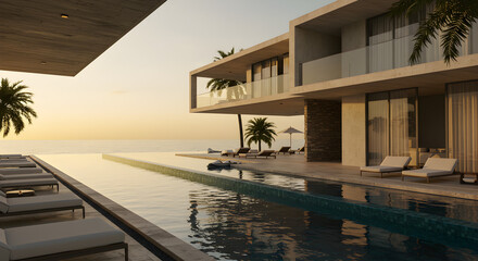 Fototapeta premium luxury resort with an infinity pool