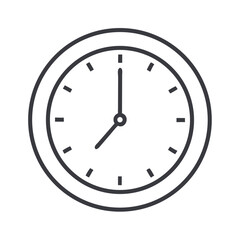 Wall clock icon with black outlines on white background