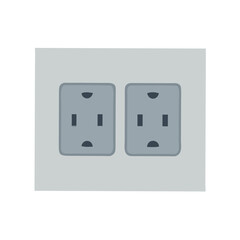 Dual power outlet icon in grey color