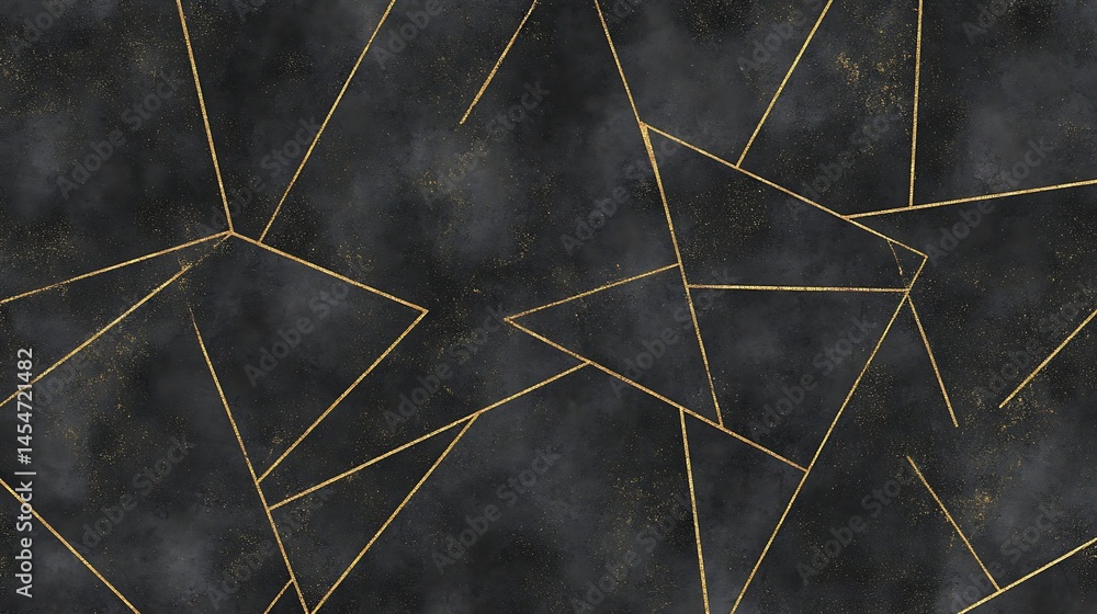Aufkleber abstract dark textured background with golden geometric lines creating a modern artistic design