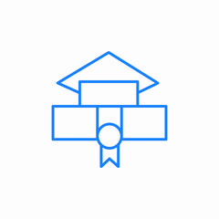 attributes of graduate square academic cap mortarboard diploma or scrol icon sign vector