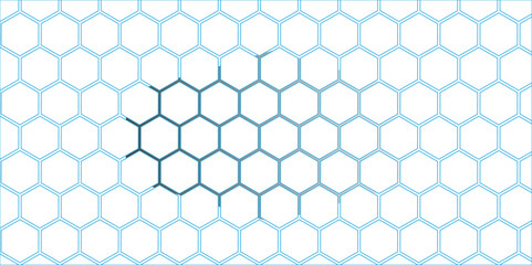 Abstract blue seamless pattern with hexagonal honeycomb texture design