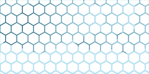 Seamless hexagonal pattern design with blue geometric shapes and honeycomb texture