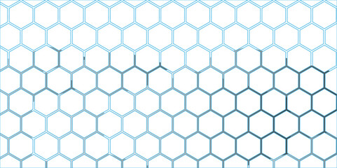 Seamless hexagonal pattern with a blue geometric design