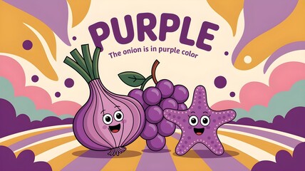 Purple World—Fun Learning Poster for Kids