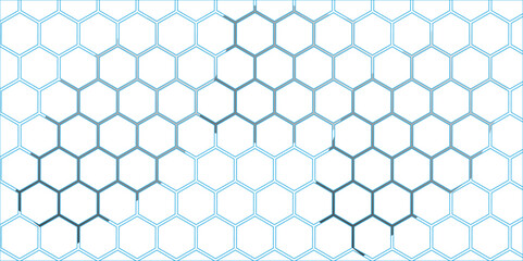 Abstract blue seamless pattern design with hexagonal honeycomb structure texture