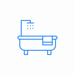 bathtub with shower icon sign vector