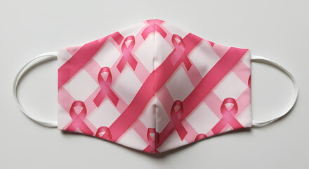 Pink Ribbon Face Mask Support Breast Cancer Awareness