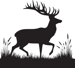 Vector silhouette image of a dear