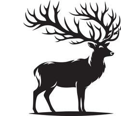 Vector silhouette image of a dear