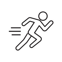 fast run icon outline on white 
