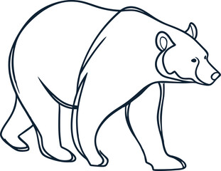 Minimalist Bear Line Art Vector Illustration Elegant Wildlife Graphic Design