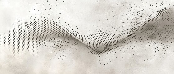 Halftone dots form abstract wavy pattern, illustrating complex design against textured backdrop.