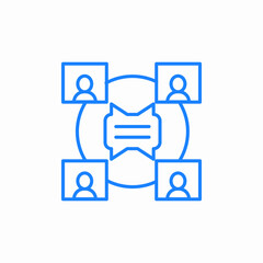 dialog cloud or message group chat online conference icon sign vector