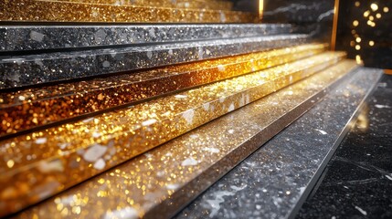 Luxury steps, gold accents