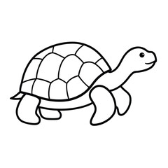 Turtle vector line art