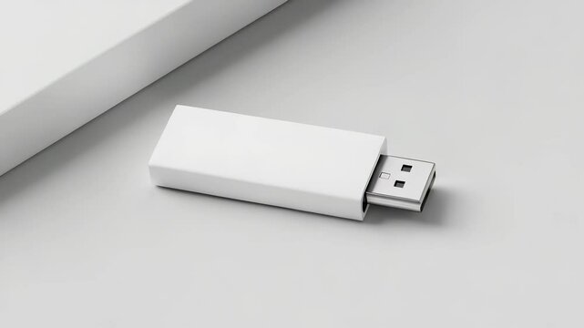 Compact white USB drive perfect for storage and data transfer in office or home settings