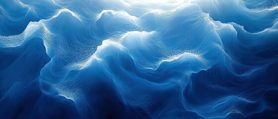 Abstract waves move in an ethereal dance of water, creating a visual texture.