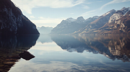 Serene Lakeside Mountain Reflection