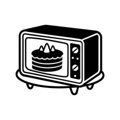 Rotating cake decorating microwave silhouette