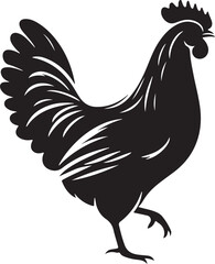 rooster and hen, hen chicken icon silhouette vector style with white background